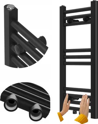 Immagine prodotto di Radiatore da bagno Granitan | Raven - 70x30 cm - Nero - Design moderno - Funzionale ed elegante