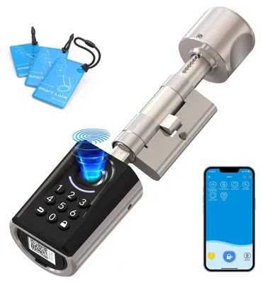 Türschloss mit Fingerabdruck, PIN, RFID & App, für 30-70 mm Türen