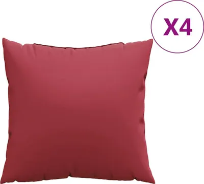 Obrázek produktu pro Polštáře na pohovku 4 ks vínově červené 60 x 60 cm látkové