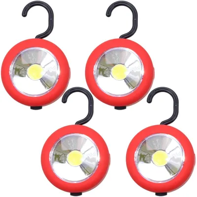 Image de 4 lampes LED avec crochet magnétique, lampe de poche, lampe de travail, lampe pour atelier, lampe de travail manuelle