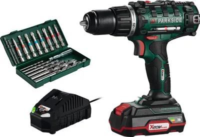 Produktbild von PARKSIDE® 20V Akku-Bohrschrauber »PABS 20-Li E6«, mit Akku, Ladegerät, Bit- u. Bohrerset
