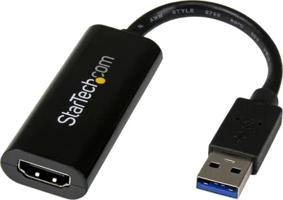 Produktbild von StarTech.com USB 3.0 zu HDMI Adapter, USB auf HDMI Monitor-Konverter für Windows, 1080P (keine Unterstützung für macOS/ChromeOS/Linux) - TAA, 3.2 Gen 1 (3.1 Gen 1), USB Typ-A, HDMI-Ausgang, 1920 x 1200 Pixel