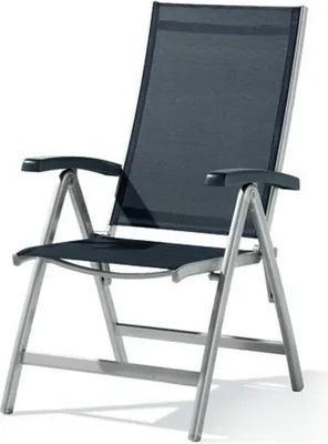 Produktbild von Klappstuhl >Bodega< in grau/anthrazit, Kunstfasergewebe - 71x109x62cm (BxHxT)