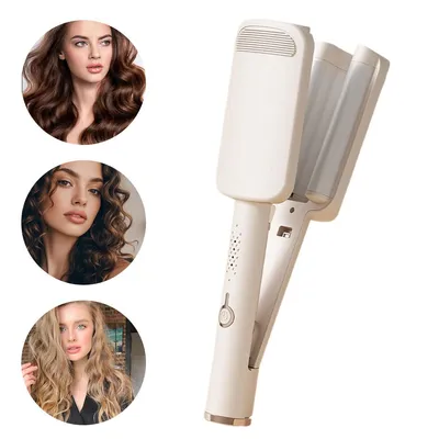 Produktbild von 32mm Welleneisen für Haare, 3-fach Barrel Beach Waves Lockenstab, Welleneisen Große Wellen, Einstellbare Temperatur (160°C-220°C), Hitzeschutz