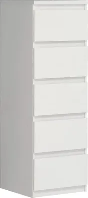 Immagine prodotto di Cassettiera CHELSEA 5 cassetti - 41,8 x 42,2 x 128,1 cm - bianco opaco