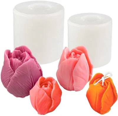 Produktbild von Ibenzoa® Silikonformen 2er-Set – Blumenform für Kerzen & Seifen, flexibel, antihaftbeschichtet, hitzebeständig −40 °C bis 230 °C