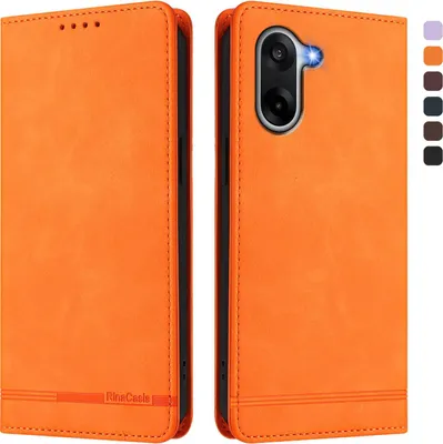 Produktbild von Hülle für OnePlus Nord CE5, Retro Kunstleder Ständer Klapphülle mit Kartenfächer und Magnetische Orange