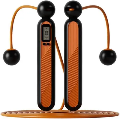 Produktbild von Springseil mit Zähler LCD Display, verstellbar, Kugellager 360°, beschwerte Griffe, kabellos & mit Seil, für Fitness & Boxtraining
