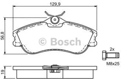 Produktbild von Bosch Bremsbelagsatz, Scheibenbremse  0 986 424 583