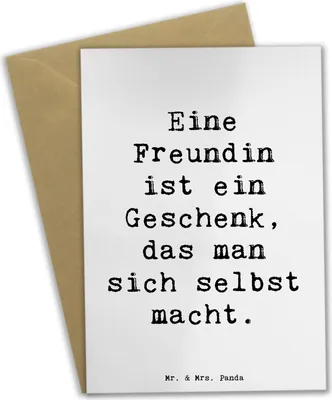 Produktbild von Mr. & Mrs. Panda Grußkarte Spruch Geschenk Freundin - Weiß - valentinstagskarte, Grußkarten, Aufmerksamkeit, Lächeln, Bedanken, Wertschätzung, Liebe, Danke sagen, wahre