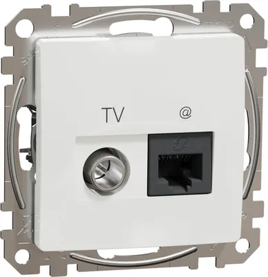 Zdjęcie produktu dla Schneider Electric Data + TV sockets, Sedna Design & Elements, RJ45 CAT6 UTP, professional, White