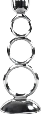 Produktbild von XL Kerzenständer 51cm Kerzenleuchter Kerzenhalter Ringe Kandelaber Silber Metall