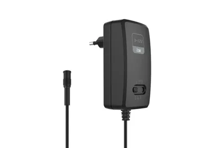 Zdjęcie produktu dla Kompaktowy zasilacz impulsowy z wybieralnym wyjściem - 100-240 V - 3 do 12 V DC - 2,5 A + 6 końcówek