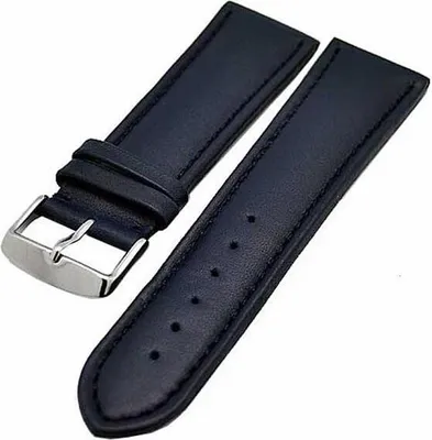 Produktbild von Uhrenarmband Kalbslederband Schwarz Ton in Ton 22mm sportliche Optik