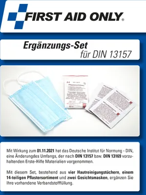 Productafbeelding van UITSLUITEND VOOR EERSTE HULP - P-91222 00. Uitsluitend voor eerste hulp. Aanvullende set voor aanpassing aan de norm DIN13169