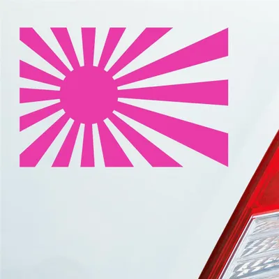 Produktbild von Auto Aufkleber Kyokujitsuki Japan aufsteigende Sonne Sun 15x10 cm Pink Sticker Heckscheibenaufkleber