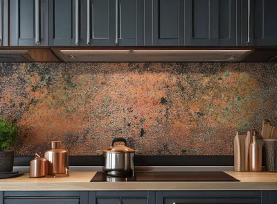 Immagine prodotto di CopperAndCraft, alzatina da parete in rame, rivestimento murale in metallo 60x50 cm, pannello decorativo per cucina e interni, stile industriale