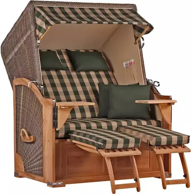 Produktbild von Strandkorb Nordstrand Teak PE grey Dessin 506