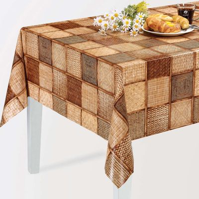 Melody Wachstuch Tischdecke 200 x 140 cm eckig rattan braun #1436-01