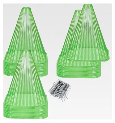 Produktbild von Gartenpflanzenglocken, 30 Stück, wiederverwendbare Mini-Gewächshausglocken mit 30 Unkrautnägeln und 30 Pflanzenetiketten zum Schutz vor Sonne, Schnee, Frost, Schnecken und Vögeln
