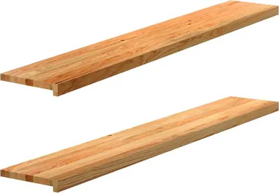 Produktbild von Möbel 2er set Fensterbänke - modernes Design - Hellbraun 160x25x2cm Massivholz Eiche DE371358 - Fensterbänke
