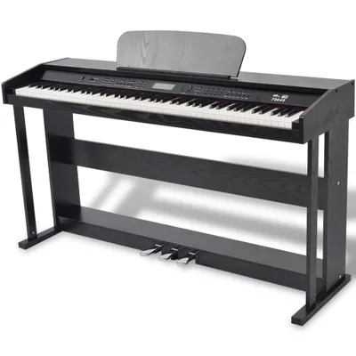 Image de vidaXL Piano numérique 88 touches avec pédales Noir Plateau mélaminé
