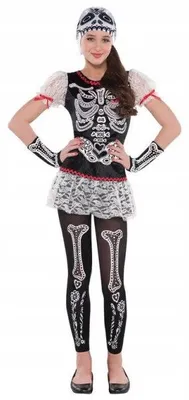 Obrázok produktu pre Amscan Kostým kostlivca Los Muertos Halloweensky Dievčenský 158