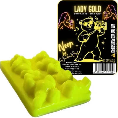 Produktbild von WonderWax Neon Duftriegel 6 x Duftwachs Bären Wachsmelt Duftwachs Raumduft für Duftlampen Soja Wachs Melts Duftmelt Aroma Wellnes Kerzen Wärmer Wax Tarts Lady Gold