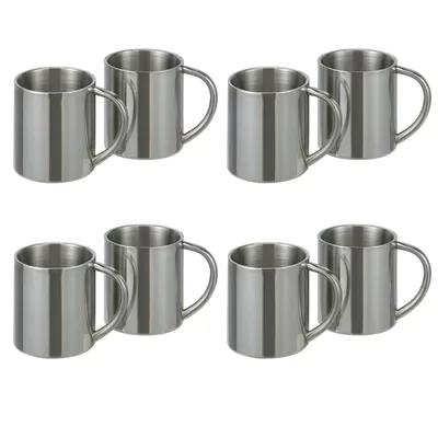Produktbild von 8er Set Thermobecher Edelstahl 200ml Trinkbecher Doppelwandig Isolierbecher Kaffee Thermo Tasse Edelstahlbecher