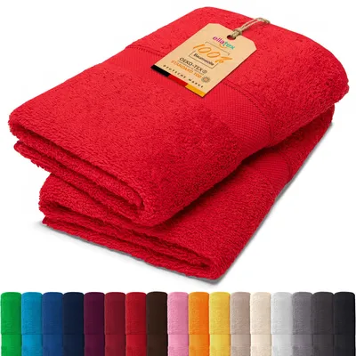 Produktbild von EllaTex PARIS 2er Set Saunatücher 100x200 cm – 100% Baumwolle, 500 g/m² Frottier, in Farbe: Rubinrot
