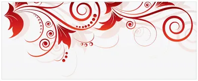 Produktbild von Wallario Wandbild aus Acryl, 200 x 80 cm, freischwebende Optik - Abstrakte rote Blumenschnörkel