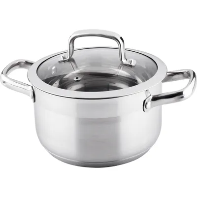Obrázok produktu pre LAMART LTSS2011 Hrniec s pokrievkou, priemer 20 cm z prvotriednej nehrdzavejúcej ocele, sklonerezová pokrievka s otvor pre paru, masívne sendvičové dno, stupnica litráže, silikónové držadlá