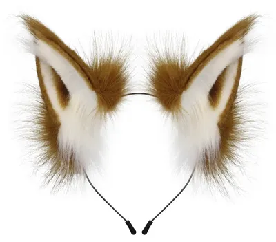 Produktbild von Fuchs Wolf Tier Ohren Stirnband Kunstpelz Haarband Cosplay Kostüm Zubehör Karneval Fasching Halloween - Farbe: Brownwhite