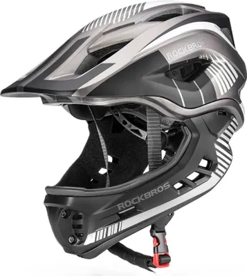 Zdjęcie produktu dla Kask dziecięcy z odpinaną osłoną podbródka FULL FACE off-road Rockbros TT-32SBTG S