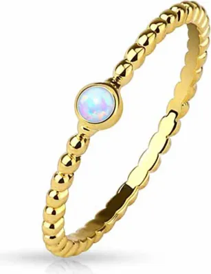Produktbild von Opal Ring gold: Stapelring / Midi Ring geflochten 54 (17.2 mm Ø)