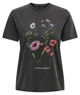 Produktbild von ONLY Bedrucktes T-Shirt Kurzarm Printed Rundhals Top mit Schrift ONLLUCY Größe: XS