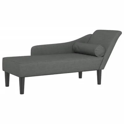 Produktbild von vidaXL Chaiselongue mit Kissen Dunkelgrau Stoff