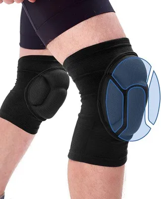 Produktbild von Famanu Kniebeschützer - Schockabsorbierend, Atmungsaktiv, Elastisch, Schwarz, Größe M