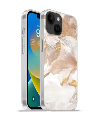 Produktbild von MuchoWow® Handyhülle Schutzhülle Hülle für Apple iPhone 14 - Softcase Wasserfarbe - Gold - Braun Silikon Softcase Handy Hülle - Mobiltelefonhülle