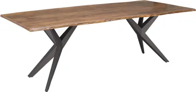 Image de MASSIVMOEBEL24 | Table à manger 220x100 Acacia laqué Bois naturel / Anthracite mat FREEFORM #49