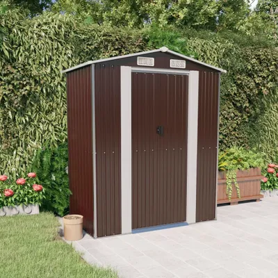 Produktbild von "SALE 2026"Geräteschuppen - elegantes Design - Geräteschuppen/Gartenschrank - Dunkelbraun 192x108x223cm Verzinkter Stahl Promotion715284 - Geräteschuppen