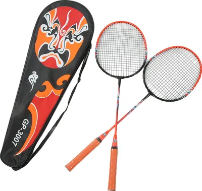 Obrázek produktu pro Sada badmintonových raket pro 2 hráče, integrovaná feroslitina, pro začátečníky, amatéry a základní trénink
