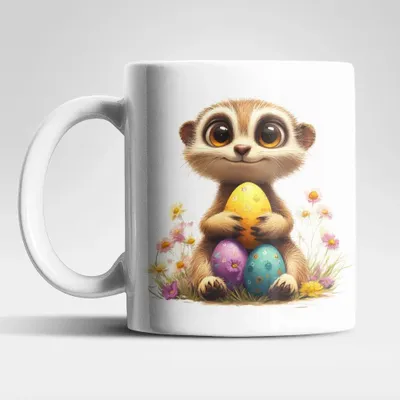 Produktbild von Ostern Erdmännchen Ostereier Kaffeetasse Teetasse Tasse Geschenkidee 325 ml – 5642708-Erdmannchen-03