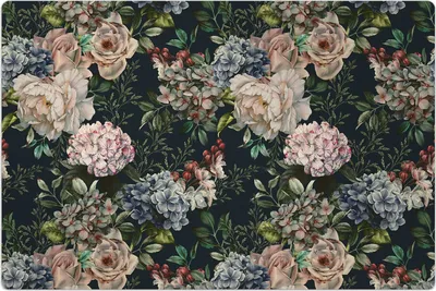 Produktbild von Küchenmatte 140x210 cm Vinylmatte Bodenmatte Dekoration - Muster mit Blumen