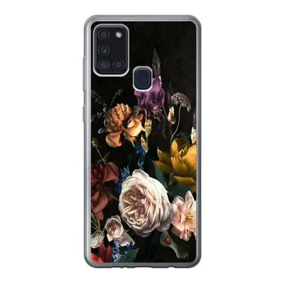 Produktbild von MuchoWow® Handyhülle Schutzhülle Hülle für Samsung Galaxy A21s Blumen - Rosen - Muster Silikon Softcase Handy Hülle - Hartschale