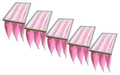 Produktbild von vhbw 5x Taschenfilter für Klima- und Lüftungsanlagen - Filter ISO ePM1 50%, 28,7 x 59,2 x 36 cm Rosa