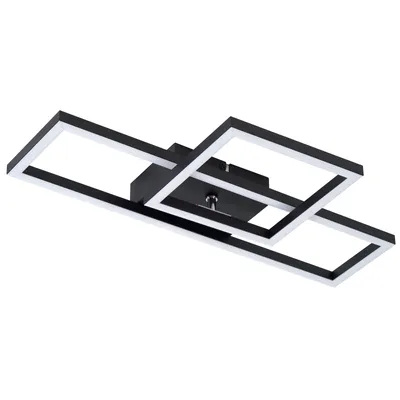 Produktbild von ZMH Deckenlampe LED Deckenleuchte 20W Wohnzimmerlampe Warmweiß Küchenlampe Modern Design Schwarz Schlafzimmer Lampe Eckig Deckenbeleuchtung