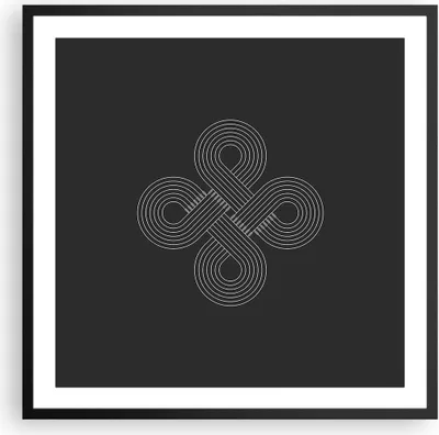 Produktbild von Gerahmtes Poster - Schwarzer Rahmen - Symbol Schleife Unendlichkeit - 60x60 cm - Wand Bild - Wanddeko - Wandbilder - Kunstposter - Wandposter - Bilderrahmen - Bilder - Kunstdruck - P2BAC60x60-4931