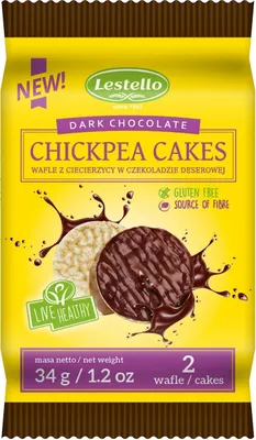 Produktbild von KICHERERBSENWAFFEN IN DESSERTSCHOKOLADE, GLUTENFREI 34 g - LESTELLO