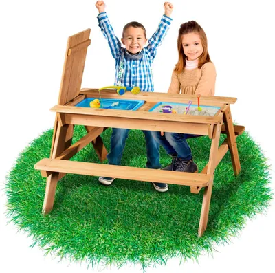 Produktbild von Coemo 2in1 Kindersitzgruppe +Sand-und Wasserspieltisch Kinder Picknicktisch